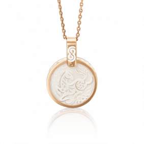 Золотая подвеска Символ года Лошадь Platina с бивнем мамонта и эмалью 03-2451-07-292-1110-46 03-2451-07-292-1110-46 фото