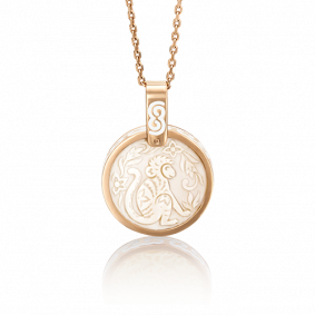 Золотая подвеска Символ года Обезьяна Platina с бивнем мамонта и эмалью 03-2451-09-292-1110-46 03-2451-09-292-1110-46 фото