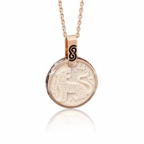 Золотая подвеска Символ года Тигр Platina с бивнем мамонта и эмалью 03-2452-03-292-1110-46 03-2452-03-292-1110-46 фото