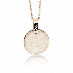 Золотая подвеска Символ года Змея Platina с бивнем мамонта и эмалью 03-2452-06-292-1110-46 03-2452-06-292-1110-46 фото