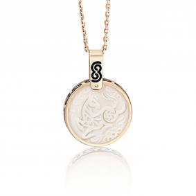 Золотая подвеска Символ года Лошадь Platina с бивнем мамонта и эмалью 03-2452-07-292-1110-46 03-2452-07-292-1110-46 фото