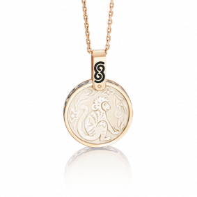 Золотая подвеска Символ года Обезьяна Platina с бивнем мамонта и эмалью 03-2452-09-292-1110-46 03-2452-09-292-1110-46 фото