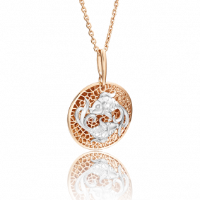 Золотая подвеска Знак зодиака Рыбы Platina 03-2463-12-000-1111 03-2463-12-000-1111 фото