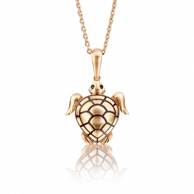 Золотая подвеска Platina 03-2465-00-402-1110-25 с фианитом и эмалью 03-2465-00-402-1110-25 фото