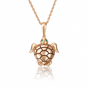 Золотая подвеска Platina 03-2465-00-404-1110-25 с фианитом и эмалью 03-2465-00-404-1110-25 фото