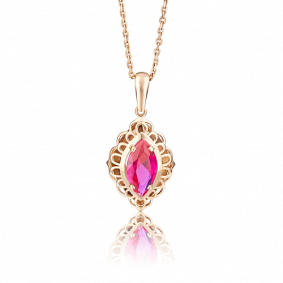 Золотая подвеска Platina 03-2468-00-293-1110-46 с сапфировым корундом 03-2468-00-293-1110-46 фото