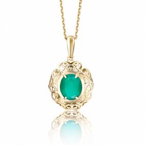 Подвеска из лимонного золота Platina 03-2474-00-274-1130-47 с халцедоном 03-2474-00-274-1130-47 фото