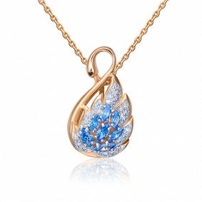 Золотая подвеска Platina 03-2497-00-504-1110-38 с фианитом 03-2497-00-504-1110-38 фото