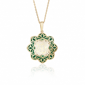 Подвеска из лимонного золота Platina 03-2502-01-000-1130-48 с эмалью 03-2502-01-000-1130-48 фото