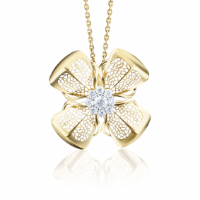 Подвеска из лимонного золота Platina 03-2507-00-401-1130-48 с фианитом 03-2507-00-401-1130-48 фото