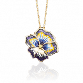 Подвеска из лимонного золота Platina 03-2526-00-404-1130-65 с фианитом и эмалью 03-2526-00-404-1130-65 фото