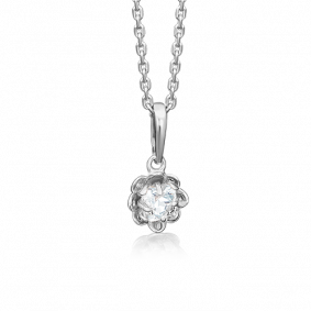 Подвеска из белого золота Platina 03-2547-00-501-1120-38 с фианитом 03-2547-00-501-1120-38 фото