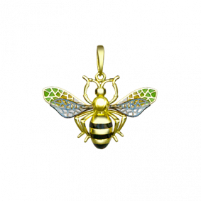 Золотая подвеска Platina с витражной эмалью и фианитом 03-2557-00-402-1130-48 03-2557-00-402-1130-48 фото