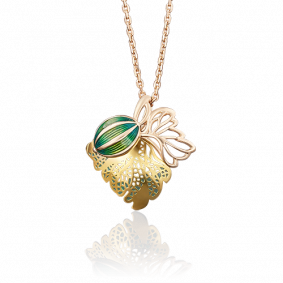 Подвеска из комбинированного золота Platina 03-2575-00-000-1113-25 с эмалью 03-2575-00-000-1113-25 фото