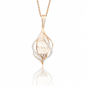 Золотая подвеска Platina 03-2579-00-401-1110-65 с фианитом 03-2579-00-401-1110-65 фото