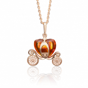 Золотая подвеска Platina 03-2702-00-271-1110-46 с янтарём 03-2702-00-271-1110-46 фото