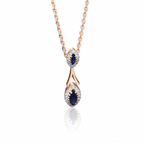 Золотая подвеска Platina 03-2720-00-105-1110-30 с бриллиантом и сапфиром 03-2720-00-105-1110-30 фото