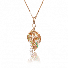 Золотая подвеска Platina с витражной эмалью и фианитом 03-2734-00-401-1110-48 03-2734-00-401-1110-48 фото