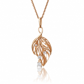 Золотая подвеска Platina 03-2734-01-401-1110-48 с фианитом 03-2734-01-401-1110-48 фото