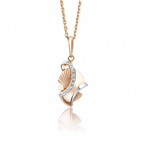 Золотая подвеска Platina 03-2780-00-401-1110-65 с фианитом 03-2780-00-401-1110-65 фото