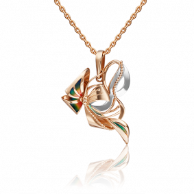 Золотая подвеска Platina 03-2798-00-000-1110-65 с эмалью 03-2798-00-000-1110-65 фото