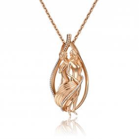 Подвеска Знак зодиака Близнецы из комбинированного золота Platina 03-2814-08-000-1111-48 03-2814-08-000-1111-48 фото