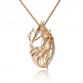 Подвеска Знак зодиака Стрелец из комбинированного золота Platina 03-2814-10-000-1111-48 03-2814-10-000-1111-48 фото