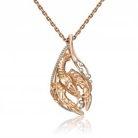 Подвеска Знак зодиака Рак из комбинированного золота Platina 03-2814-11-000-1111-48 03-2814-11-000-1111-48 фото