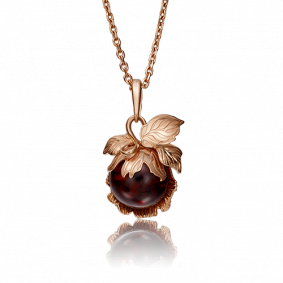 Золотая подвеска Platina 03-2845-01-271-1110-46 с янтарём 03-2845-01-271-1110-46 фото