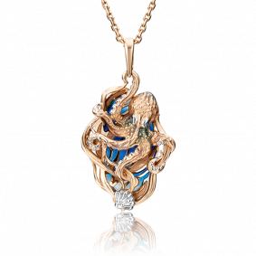 Золотая подвеска Platina 03-2855-00-000-1110-48 с эмалью 03-2855-00-000-1110-48 фото