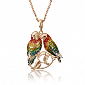 Золотая подвеска Platina 03-2872-00-404-1110-48 с фианитом и эмалью 03-2872-00-404-1110-48 фото