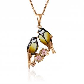 Золотая подвеска Platina 03-2873-00-000-1110-48 с эмалью 03-2873-00-000-1110-48 фото