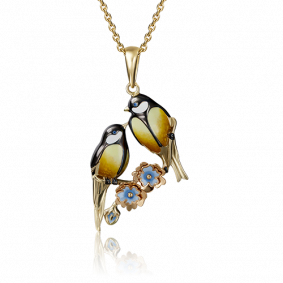 Подвеска из лимонного золота Platina 03-2873-00-000-1130-48 с эмалью 03-2873-00-000-1130-48 фото