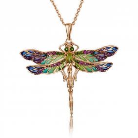 Золотая подвеска Platina с витражной эмалью и миксом камней 03-2876-00-711-1110-57 03-2876-00-711-1110-57 фото
