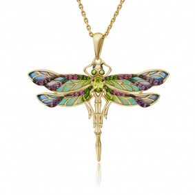 Золотая подвеска Platina с витражной эмалью и миксом камней 03-2876-00-711-1130-57 03-2876-00-711-1130-57 фото