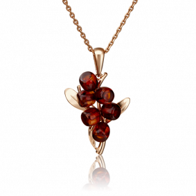 Золотая подвеска Platina 03-2917-00-271-1110-46 с янтарём 03-2917-00-271-1110-46 фото