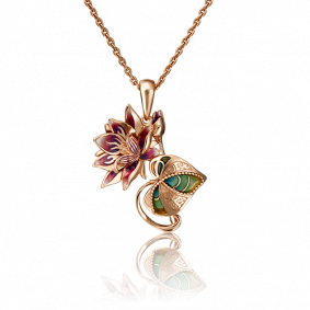 Золотая подвеска Platina 03-2919-00-000-1110-48 с эмалью 03-2919-00-000-1110-48 фото