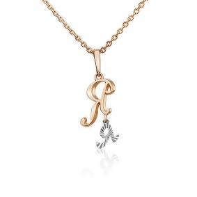 Подвеска-буква Я из комбинированного золота Platina 03-2950-Я-000-1111-04 03-2950-Я-000-1111-04 фото