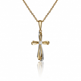 Подвеска из комбинированного золота Platina 03-2954-00-401-1121-03 с фианитом 03-2954-00-401-1121-03 фото