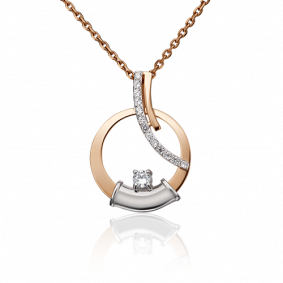 Подвеска из комбинированного золота Platina 03-2958-00-401-1111-48 с фианитом 03-2958-00-401-1111-48 фото