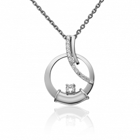 Подвеска из белого золота Platina 03-2958-00-401-1120-48 с фианитом 03-2958-00-401-1120-48 фото