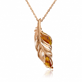 Золотая подвеска Platina 03-2989-00-271-1110-46 с янтарём 03-2989-00-271-1110-46 фото