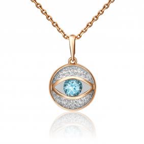 Золотая подвеска Platina 03-2990-00-201-1110-57 с топазом 03-2990-00-201-1110-57 фото