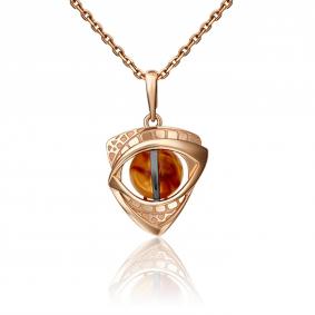 Золотая подвеска Platina 03-2992-00-271-1110-46 с янтарём 03-2992-00-271-1110-46 фото