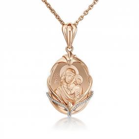 Подвеска-иконка Божией Матери Казанская из комбинированного золота Platina 03-3006-00-000-1111-42 03-3006-00-000-1111-42 фото