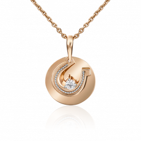 Золотая подвеска Символ года Platina с фианитом 03-3016-00-401-1111-48 03-3016-00-401-1111-48 фото