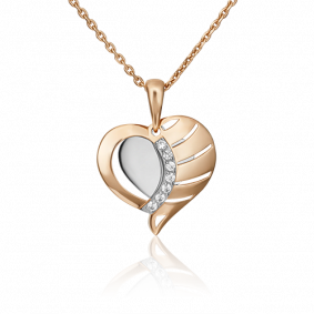 Подвеска из комбинированного золота Platina 03-3020-00-401-1111-48 с фианитом 03-3020-00-401-1111-48 фото