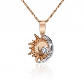 Подвеска из комбинированного золота Platina 03-3021-00-401-1111-48 с фианитом 03-3021-00-401-1111-48 фото