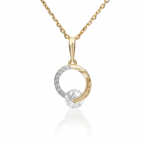 Подвеска из лимонного золота Platina 03-3057-00-501-1130-38 с фианитом 03-3057-00-501-1130-38 фото