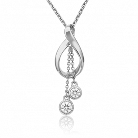 Подвеска из белого золота Platina 03-3058-00-501-1120-38 с фианитом 03-3058-00-501-1120-38 фото